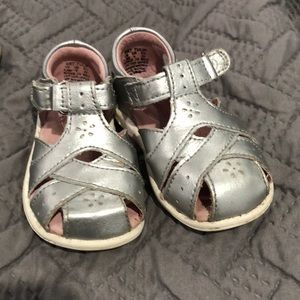 Stride Rite silver sandals for toddlers